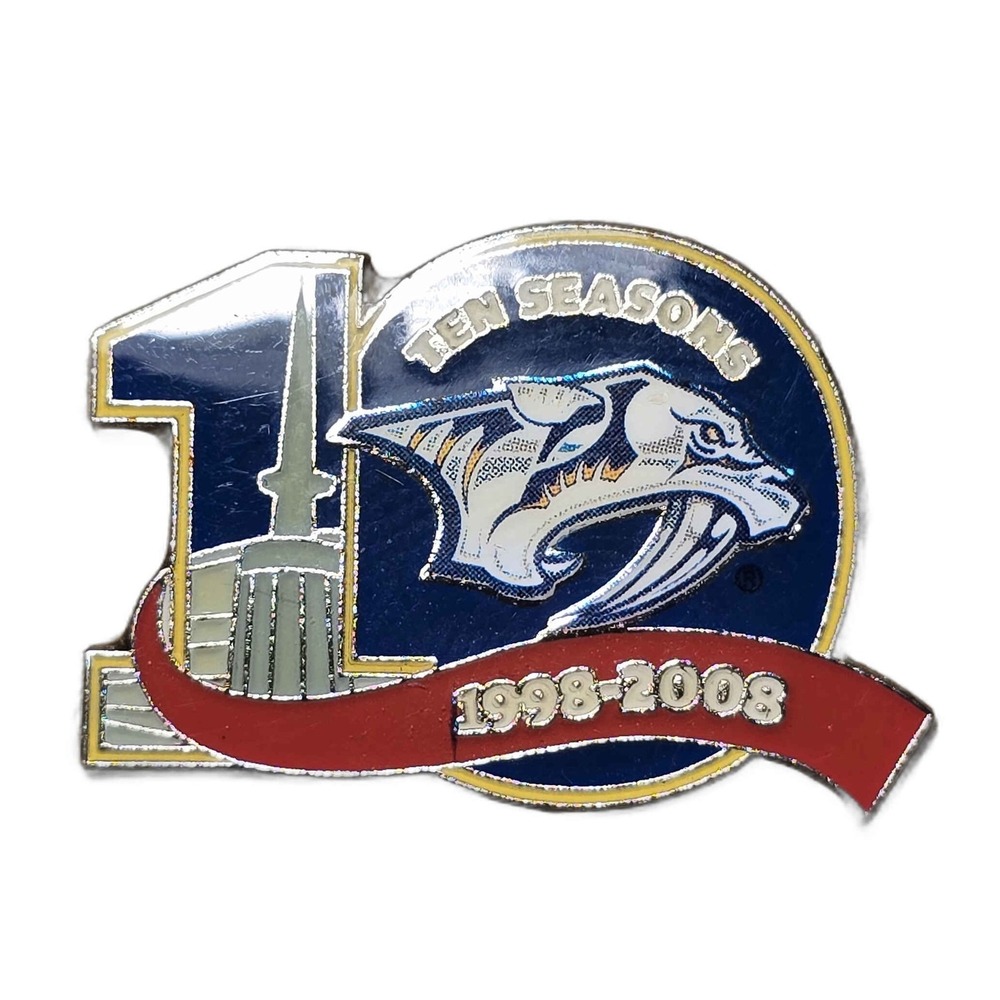 Nashville Predators 10th Anniversary 1998-2008 Team Logo Lapel Vest Hat Pin H28